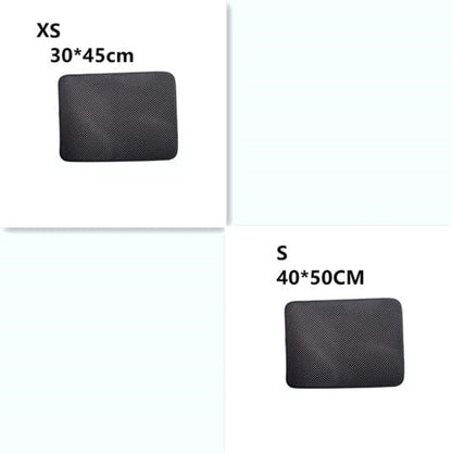 fashion novaa pet XS and S / Black Double Layer Litter Cat Bed Pads Pet Cat Litter Mat Trapping Pets Litter Box Mat Pet Product Bed For Cats House Clean Mat
