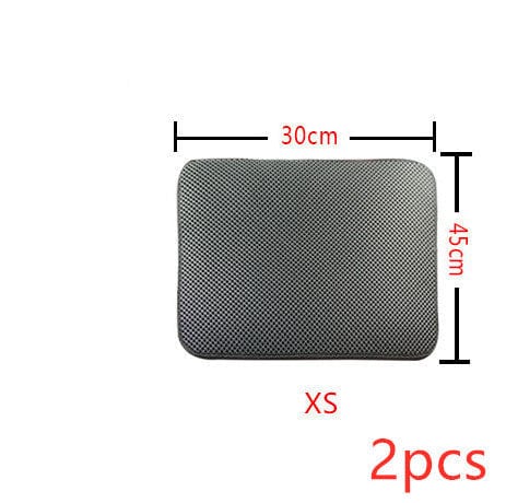 fashion novaa pet XS2PC / Grey Double Layer Litter Cat Bed Pads Pet Cat Litter Mat Trapping Pets Litter Box Mat Pet Product Bed For Cats House Clean Mat