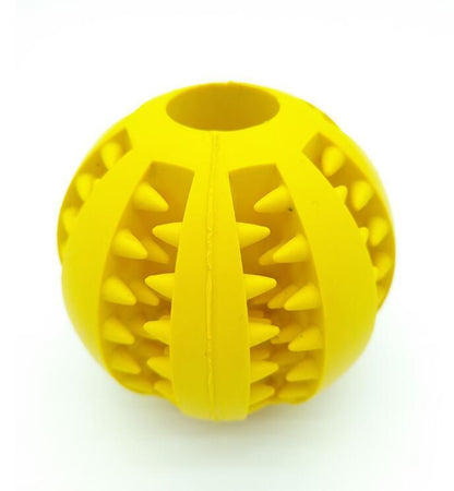 Pet Slow Feeder Dog Toy Cute Funny Rubber Dog Ball Toy pet Vismera Yellow 5cm