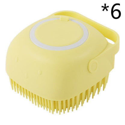 fashion novaa pet Yellow 6pcs / square Silicone Dog Bath Massage Gloves Brush Pet Cat Bathroom Cleaning Tool Comb Brush For Dog Can Pour Shampoo Dog Grooming Supplies