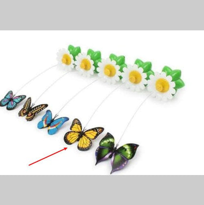 Electric Automatic Rotating Flower Pet Products pet Vismera yellow butterfly