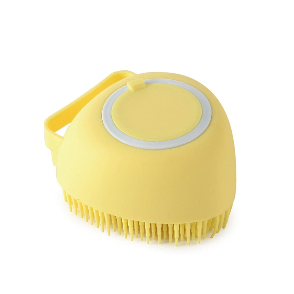 fashion novaa pet Yellow / Heartshaped Silicone Dog Bath Massage Gloves Brush Pet Cat Bathroom Cleaning Tool Comb Brush For Dog Can Pour Shampoo Dog Grooming Supplies