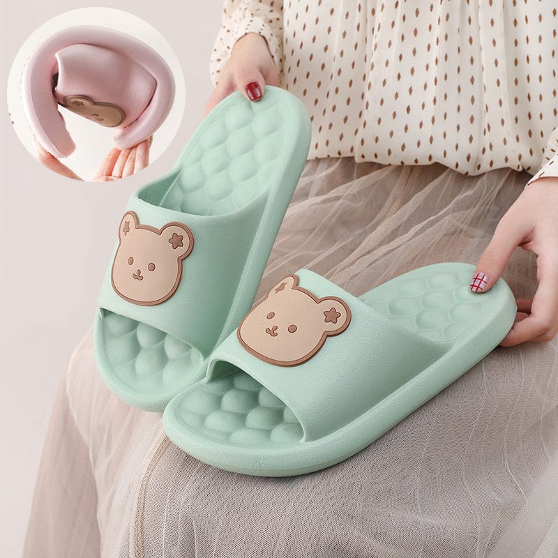 Bear Home Shoes Sole Bubble Design Massage Slippers Soft Bathroom Slippers shoes fashion novaa