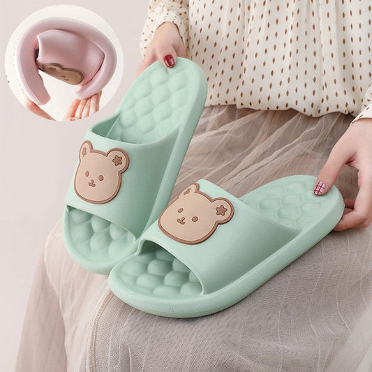 Bear Home Shoes Sole Bubble Design Massage Slippers Soft Bathroom Slippers shoes fashion novaa