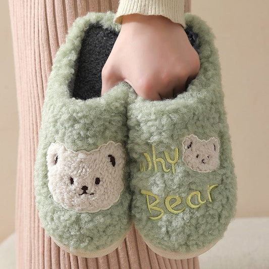 Bear Slippers Winter Warm House Shoes For Women Couple shoes fashion novaa
