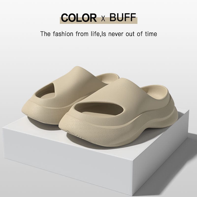 Garden Clogs Shoes Thick Heel Slippers Fashion Slip-on Indoor And Outdoor Slippers Women Men shoes fashion novaa Beige 36to37