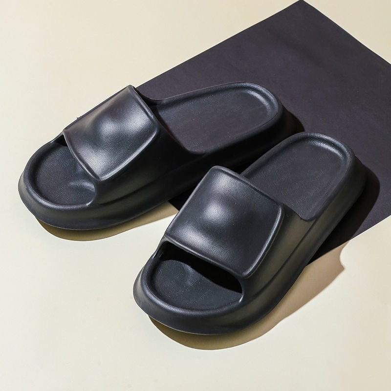 Soft Slippers EVA Home Shoes For Women Men Non-slip Bathroom Slippers shoes fashion novaa Black 36to37
