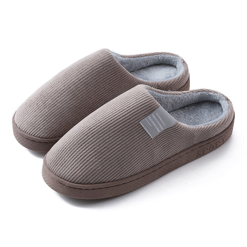 Indoor Corduroy Shoes Warm Plush Home Slipper Anti Slip Floor Bedroom Shoes Autumn Winter shoes fashion novaa Brown 42to43