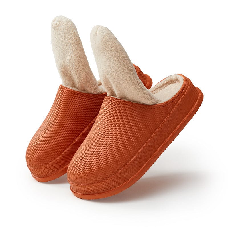 Men's And Women's Waterproof Warm Thick Bottom Non-slip Cotton Slippers shoes fashion novaa Caramel 35or36