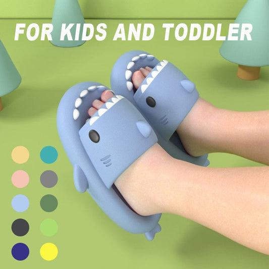 Children's Sandals And Slippers Summer Thick Bottom Second Generation Shark EVA Slippers Home Children Parent-child Non-slip Soft Bottom Baby Sandals shoes fashion novaa