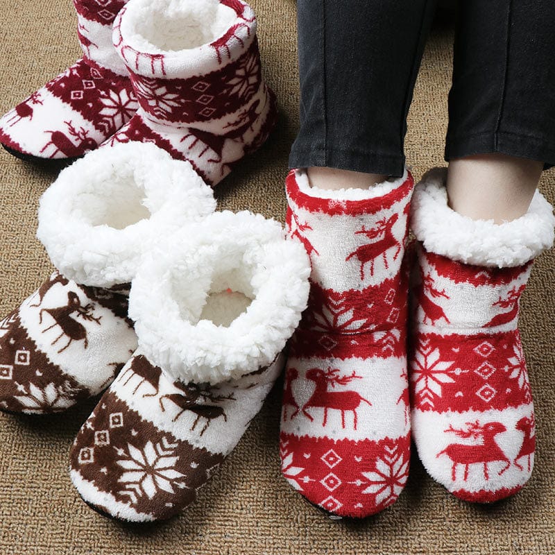Christmas Elk Floor Shoes Indoor Socks Shoes Warm Plush House Slippers shoes fashion novaa