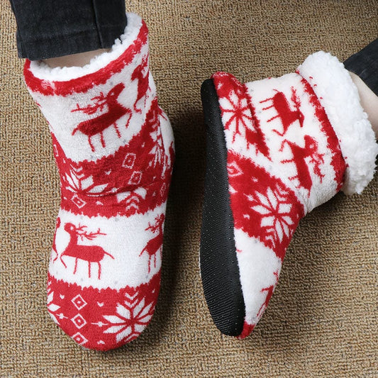 Christmas Elk Floor Shoes Indoor Socks Shoes Warm Plush House Slippers shoes fashion novaa