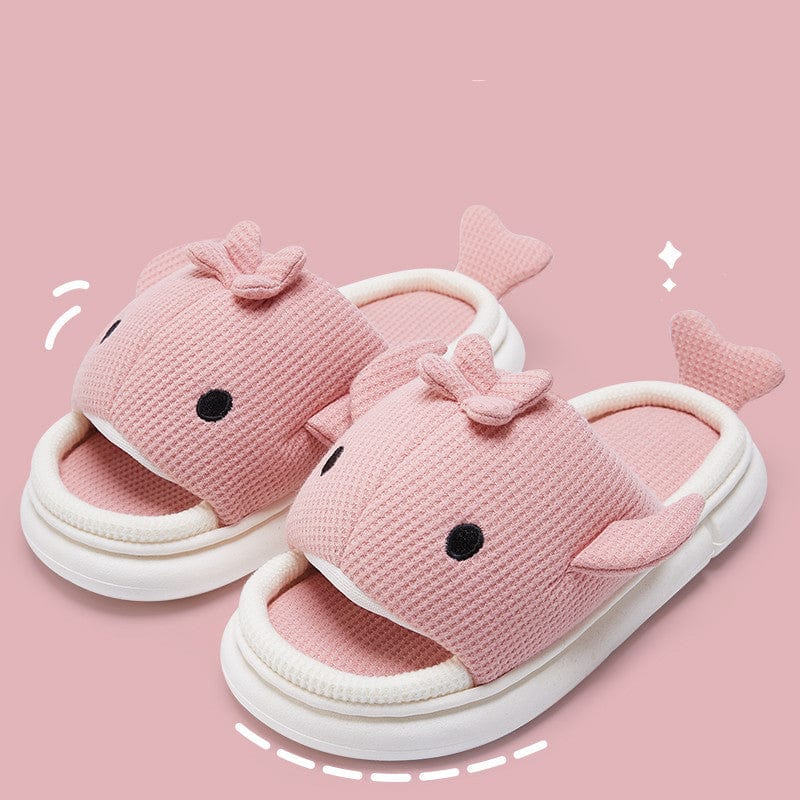 Cute Linen Shark Slippers For Indoor Home Shoes shoes fashion novaa