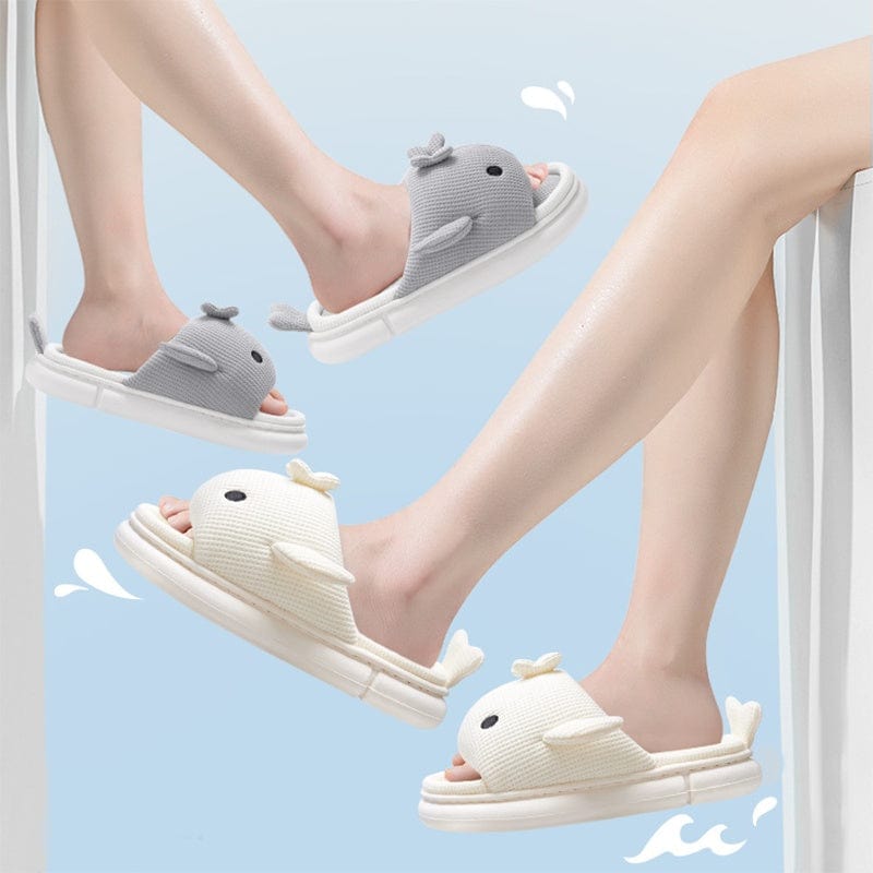 Cute Linen Shark Slippers For Indoor Home Shoes shoes fashion novaa