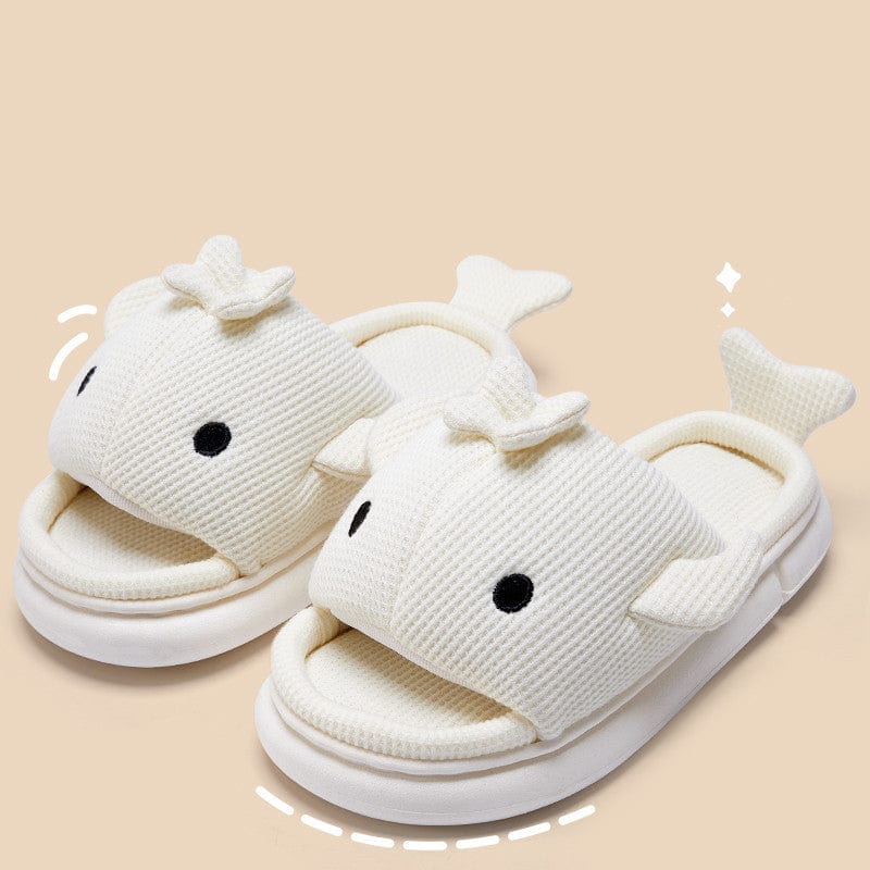 Cute Linen Shark Slippers For Indoor Home Shoes shoes fashion novaa