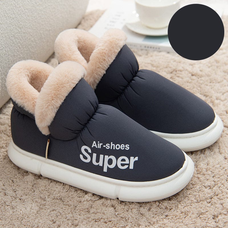 Warm House Shoes Plush Fleece High Back Heel Slippers Home Winter Warm Couple Shoes shoes fashion novaa Dark grey 41to42