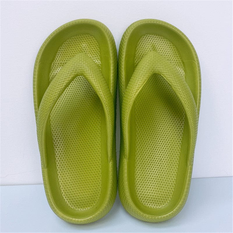 Clip Toe Shoes Eva Non-Slip Slippers Soft Sole Flip Flops Women Thick Bottom Bathroom Slides Summer shoes fashion novaa Green 36and37
