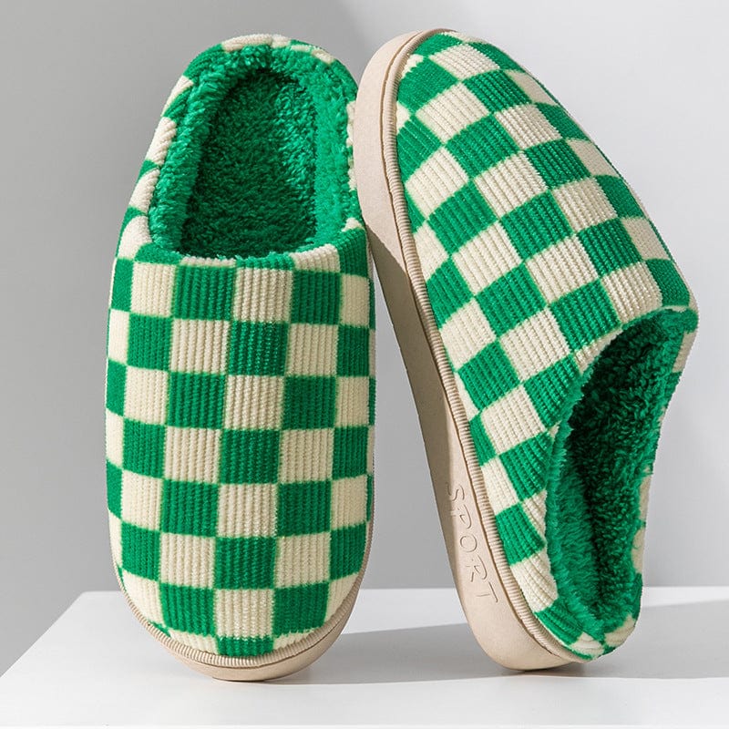 Gradient Slippers Plush Winter Shoes Women House Bedroom Slippers shoes fashion novaa Green 36to37