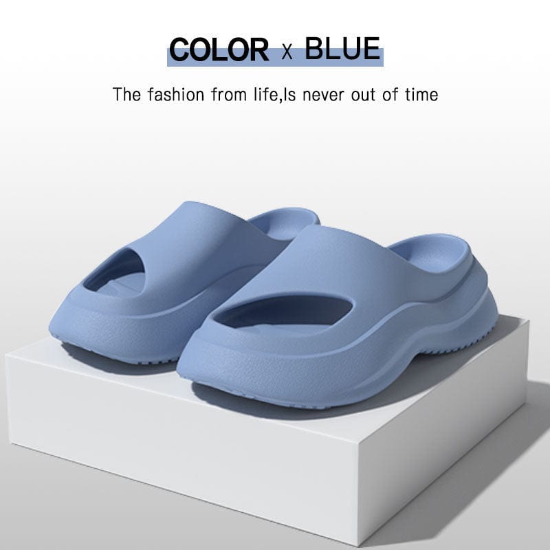 Garden Clogs Shoes Thick Heel Slippers Fashion Slip-on Indoor And Outdoor Slippers Women Men shoes fashion novaa Haze blue 36to37