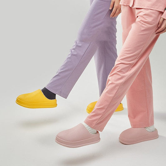 Men's And Women's Waterproof Warm Thick Bottom Non-slip Cotton Slippers shoes fashion novaa