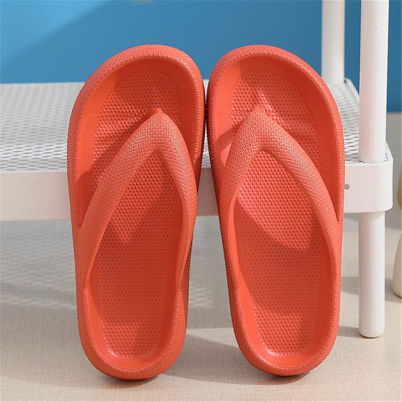 Clip Toe Shoes Eva Non-Slip Slippers Soft Sole Flip Flops Women Thick Bottom Bathroom Slides Summer shoes fashion novaa Orange 36and37
