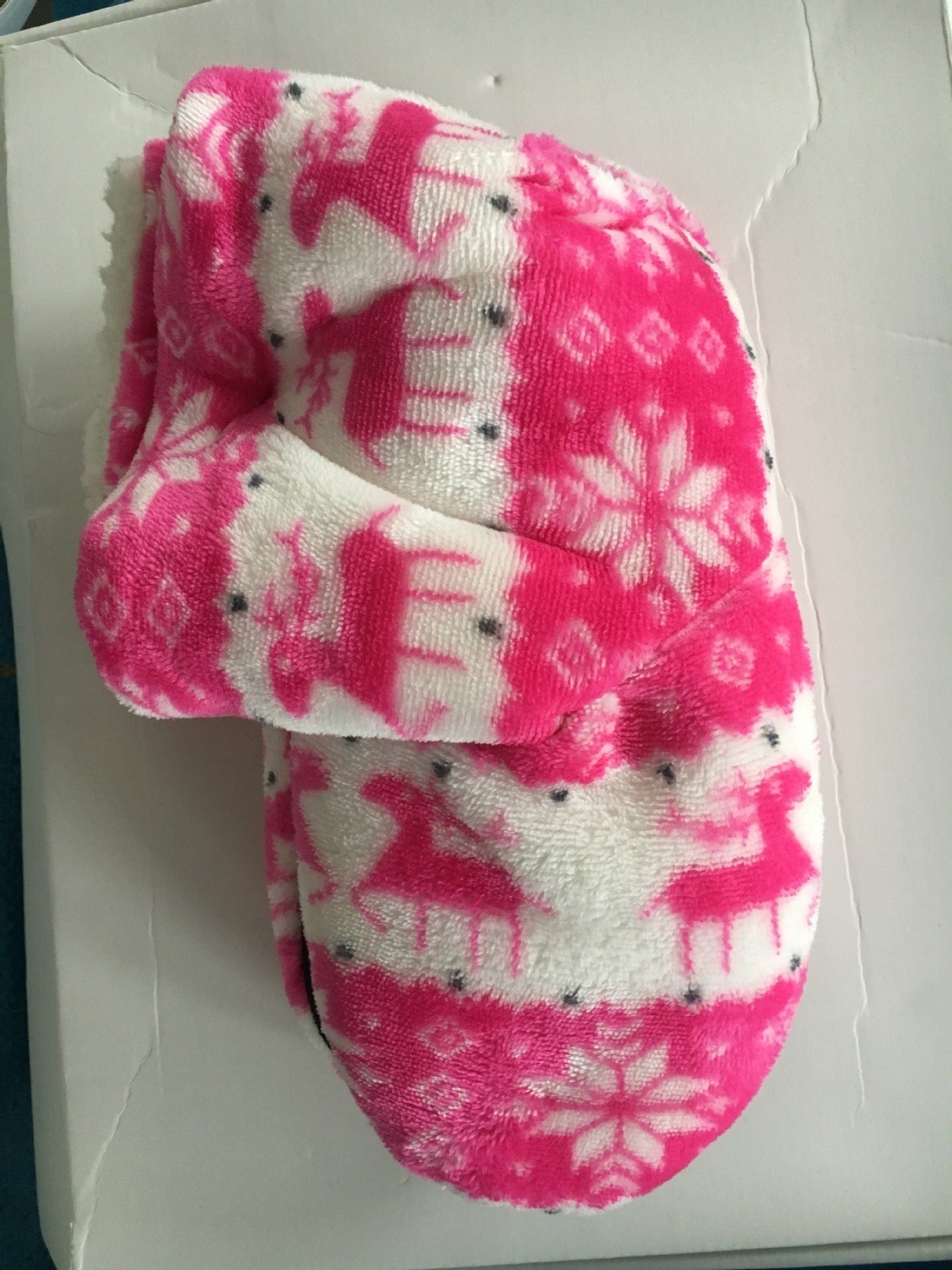Christmas Elk Floor Shoes Indoor Socks Shoes Warm Plush House Slippers shoes fashion novaa Pink 25cm 36to38