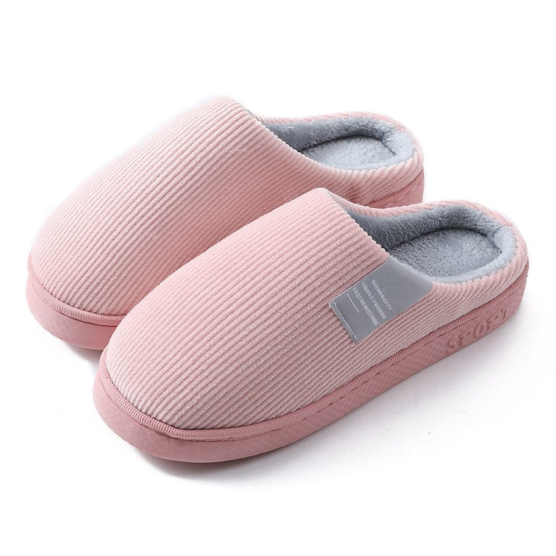 Indoor Corduroy Shoes Warm Plush Home Slipper Anti Slip Floor Bedroom Shoes Autumn Winter shoes fashion novaa Pink 36to37