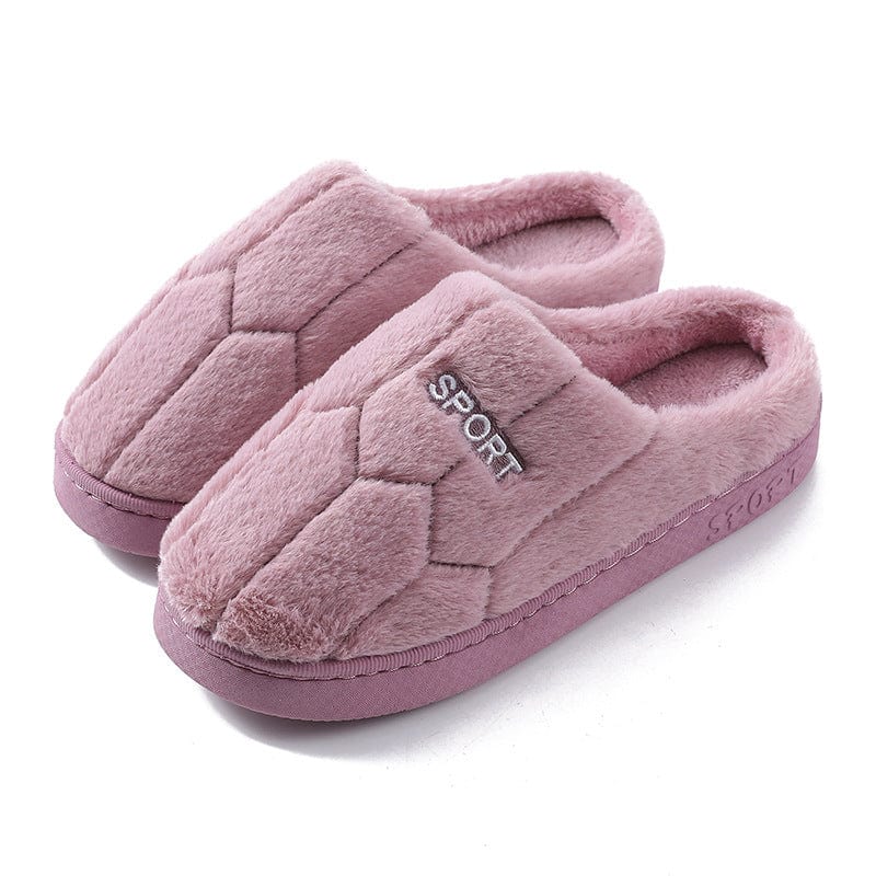 Unisex Slippers Cozy Plush House Slippers Warm Winter Slippers Indoor shoes fashion novaa Purple 36to37