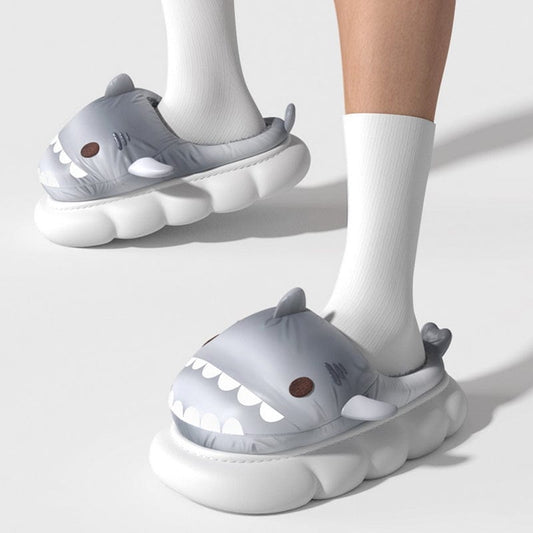 Shark Indoor And Outdoor Non-slip Thick Bottom Cotton Slippers For Women shoes fashion novaa