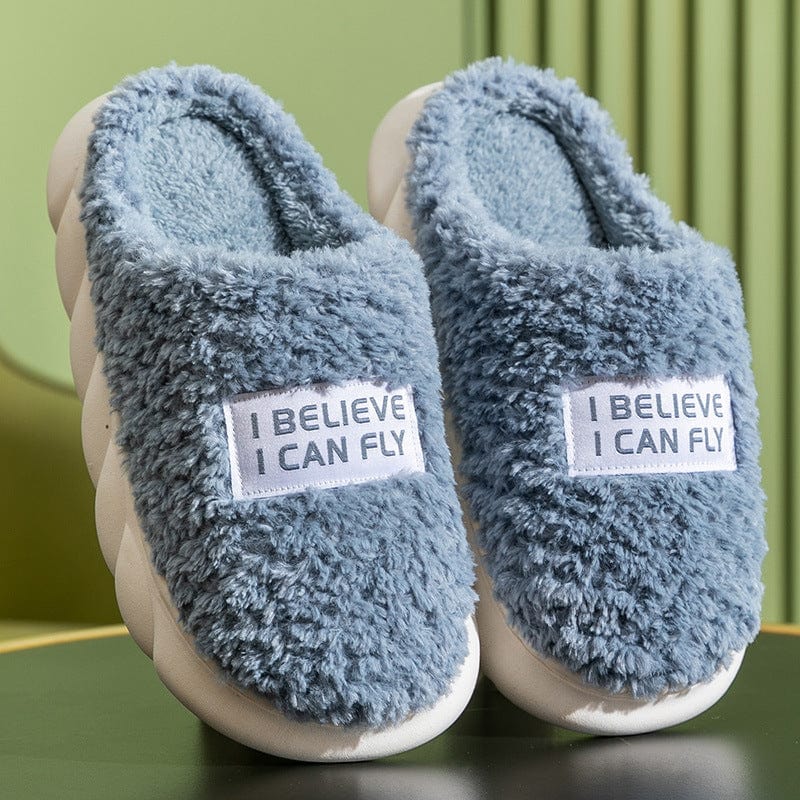 Warm Plush Slippers Home Shoes For Women Couple Winter Slippers shoes fashion novaa Sky blue 36to37