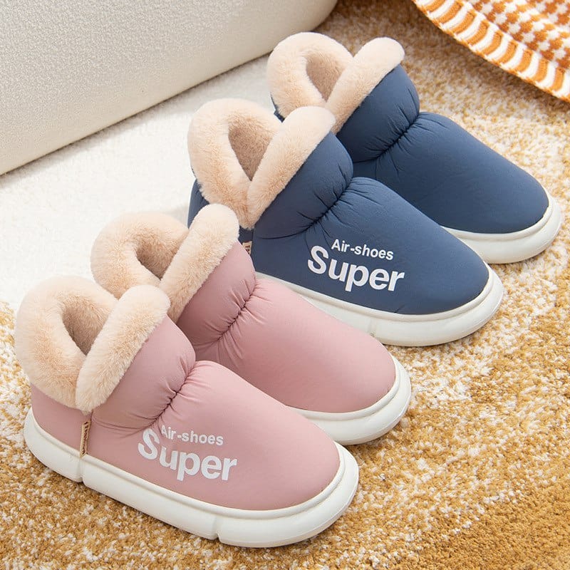 Warm House Shoes Plush Fleece High Back Heel Slippers Home Winter Warm Couple Shoes shoes fashion novaa