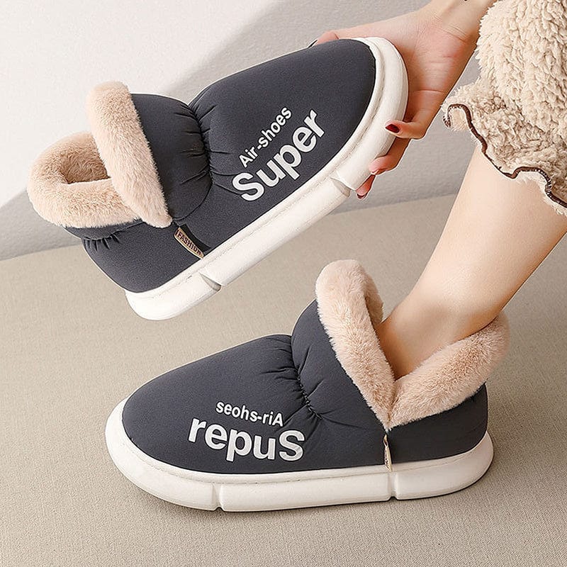Warm House Shoes Plush Fleece High Back Heel Slippers Home Winter Warm Couple Shoes shoes fashion novaa
