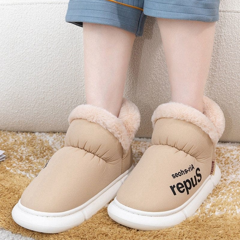 Warm House Shoes Plush Fleece High Back Heel Slippers Home Winter Warm Couple Shoes shoes fashion novaa