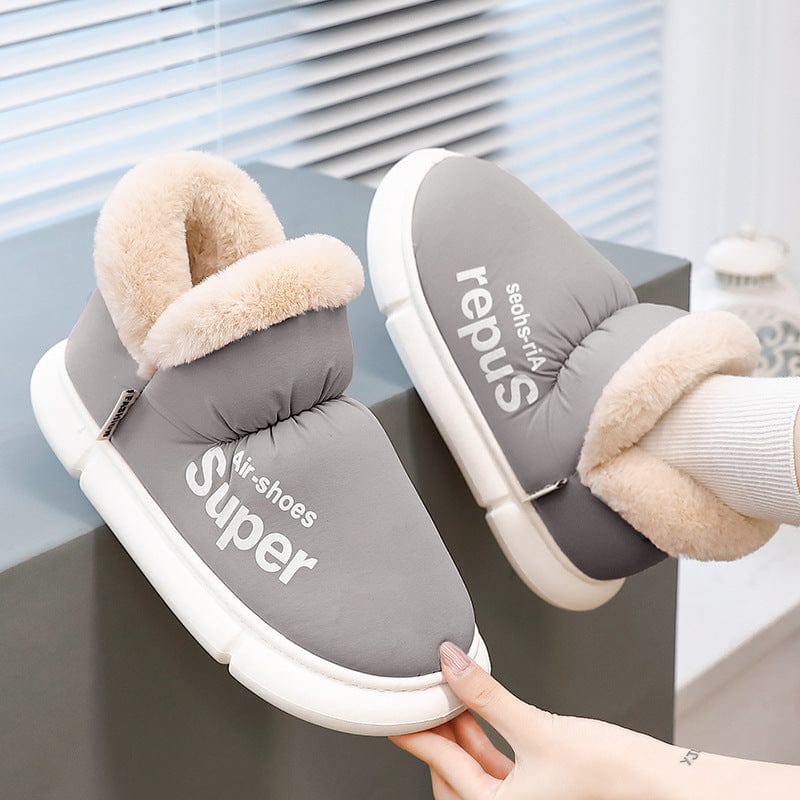 Warm House Shoes Plush Fleece High Back Heel Slippers Home Winter Warm Couple Shoes shoes fashion novaa