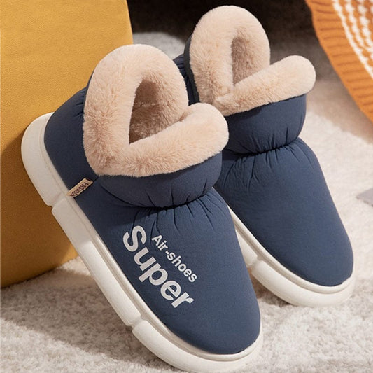 Warm House Shoes Plush Fleece High Back Heel Slippers Home Winter Warm Couple Shoes shoes fashion novaa