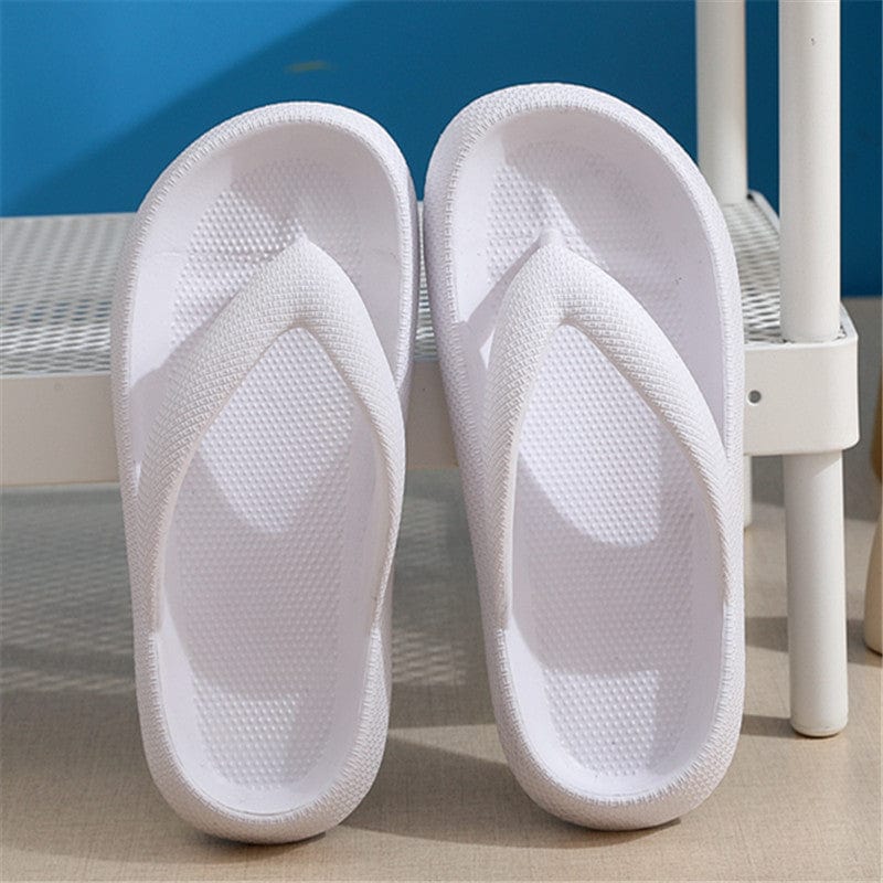 Clip Toe Shoes Eva Non-Slip Slippers Soft Sole Flip Flops Women Thick Bottom Bathroom Slides Summer shoes fashion novaa White 36and37