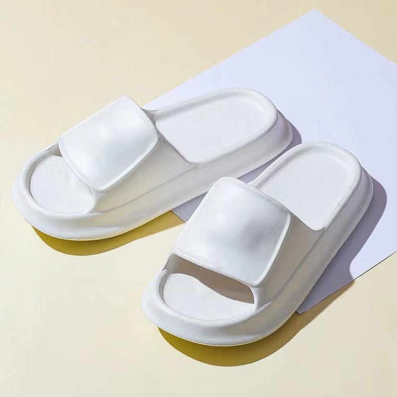 Soft Slippers EVA Home Shoes For Women Men Non-slip Bathroom Slippers shoes fashion novaa White 36to37