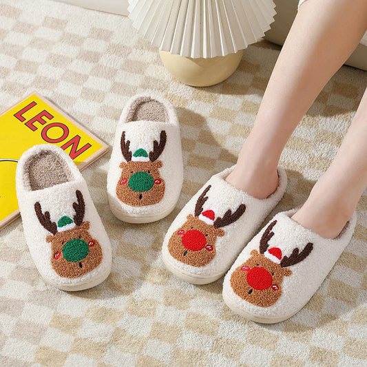 Winter Warm Home Christmas Elk Cotton Slippers shoes fashion novaa