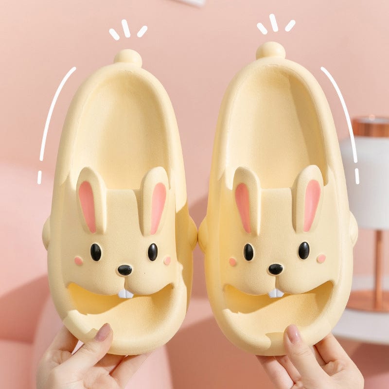 Cute Rabbit Slippers For Kids Women Summer Home Shoes Bathroom Slippers shoes fashion novaa Yellow 30to31
