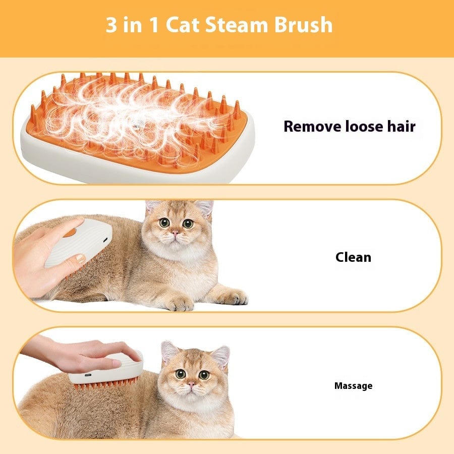 USB Rechargeable Pets Steam Brush Spray Massage Comb Pet Grooming Tools Cat Steam Comb Pet Products Trending Products Vismera