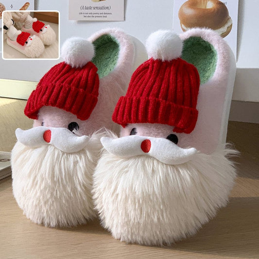 Cute Christmas Santa Claus Home Slippers Winter Warm Indoor Non-slip Floor Plush Shoes For Women Trending Products fashion novaa
