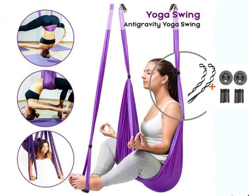Anti Gravity Yoga Hammock Trending Products fashion novaa Dark Purple set