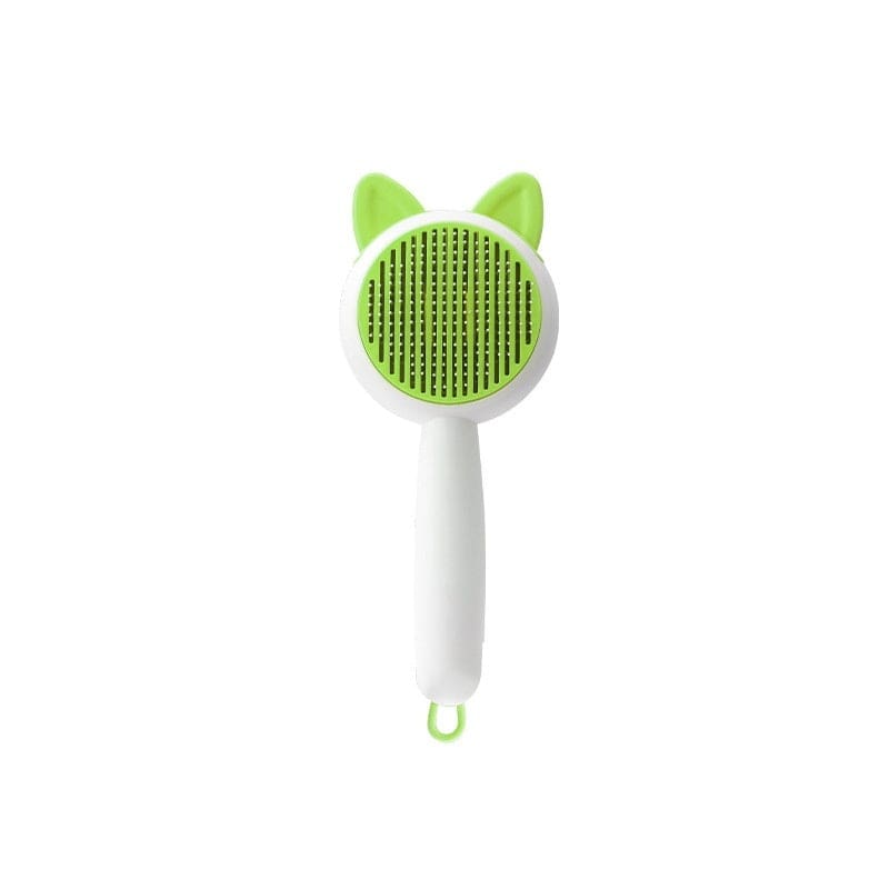 Pet Dog Brush Cat Comb Self Cleaning Pet Hair Remover Brush For Dogs Cats Grooming Tools Pets Dematting Comb Dogs Accessories Pet Products Trending Products Vismera Greenish White Bag Packaging