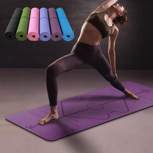 Non Slip TPE Yoga Mat Position Line Beginner Trending Products fashion novaa
