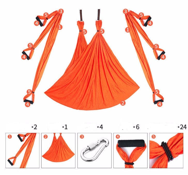 Anti Gravity Yoga Hammock Trending Products fashion novaa Orange set
