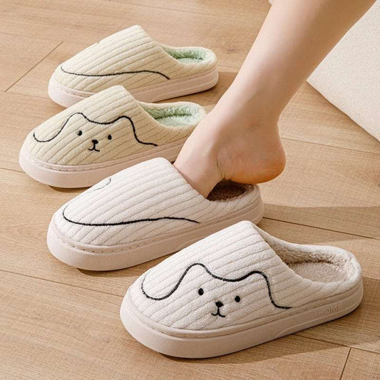 Striped Cat Slippers Indoor Couple Non-slip Floor Bedroom Slipper Winter Warm Plush House Shoes Women Men Trending Products fashion novaa